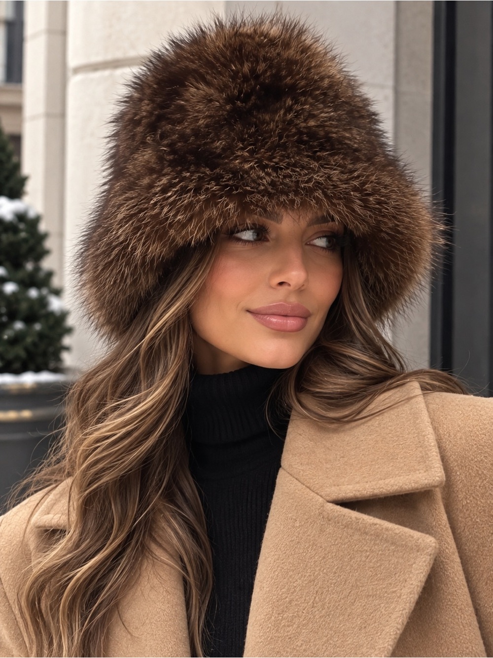 Luxurious Vintage Genuine Mink Fur Bucket Hat – Brown Winter Hat – Unworn